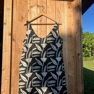 Black & White Floral Mini Dress - Sleeveless Summer Dress